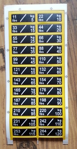 Weighing Block label instrument weight sticker gym equipment weight sticker strength instrument label sticker