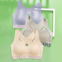 Big code No-mark bra vest type sports underwear No steel ring light thin and beautiful back anti shake to gather fat mm obliterations