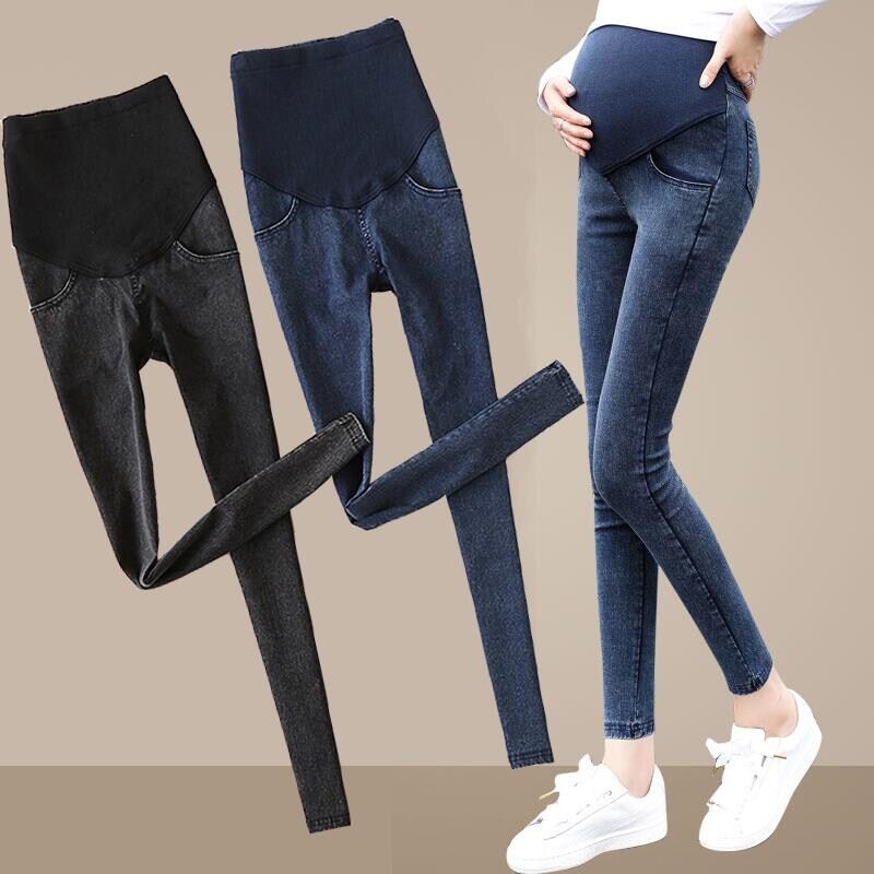 2021 New Pregnant Woman Jeans Woman Winter and thicker pants black pregnant women blow underpants out wear large yards