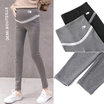 Pregnant women's leggings spring and autumn models fashionable outer wear slim elastic belly pants 2021 new style pencil pants trousers autumn