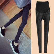 Pregnant women pants autumn wear trousers pregnant women jeans winter wear plus velvet thick elastic base pencil pants tide mother
