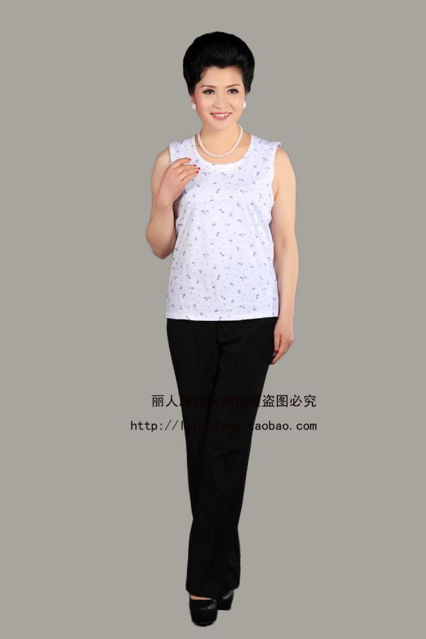 Áo nỉ nam trung niên và cổ điển mùa hè vest nữ cũ đồ lót cotton cộng với phân bón XL không tay áo mẹ cotton. áo lót nữ trung niên
