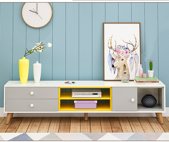tivi asanzo 50 inch Tủ tivi đơn giản Bắc Âu kết hợp bàn cà phê đơn giản kết hợp tủ tivi đơn giản Phòng khách kiểu Nhật hiện đại - TV ti vi