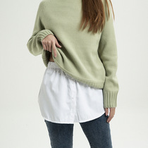 Wear an underwear ladies base artifact skirt shirt in winter with a womens short skirt fake skirt sweater fake hem