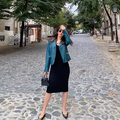 CC fur shop celebrates Te for giving back classic motorcycle models imported sheepskin leather jacket women's leather jacket