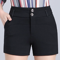 Quần short mùa thu đông 2018 nữ mới eo cao thẳng giản dị mùa thu trung niên mẹ phù hợp với mùa thu đáy mặc quần sooc đẹp cho người béo