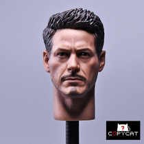 1 6 soldiers head carving Iron Man Tony head carving new hairstyle suitable for HT MK43 MK45 spot