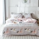 Hàn Quốc ins tươi và đơn giản hoạt hình dễ thương bông 1.5 / 1.8m gia đình bốn giường bông ¾ - Bộ đồ giường bốn mảnh