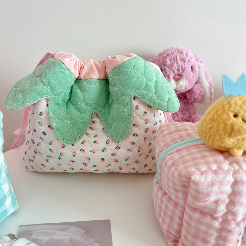 Snowmade Rabbit | Korean Imported Fabrics | Original Handmade Soft and Cute Drawstring Bag Travel Cosmetic Bag Snowmade Rabbit | Korean Imported Fabrics | Original Handmade Soft and Cute Drawstring Bag Travel Cosmetic Bag