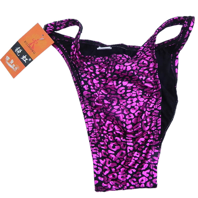 Ruìhóng Bodybuilding Competition Pants, Olympic Competition Pants/Bodybuilding Competition Briefs/Colorful Leopard Print Sequins