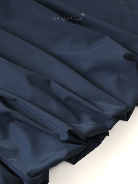 Mrduanzl Has a Pocketed Floral Bud Skirt, Drawstring Tie Long Skirt, Navy Blue A-Line Skirt, Irregular Skirt