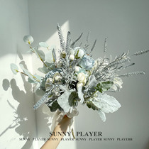 Emulation Flower Decoration Fake Flowers Nordic Living Room Swing Piece Light Lavish Blue Bouquet Table Silk Flowers Flowers Flower Arrangement Bottle Inserts