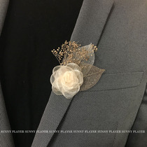 Corsage wedding Groom bride Best man Bridesmaid Sister group Parents wedding Gold Korean corsage brooch