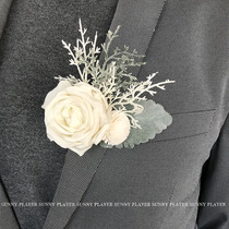 Corsage wedding full set of bride and groom wedding flowers Forest department high-end Korean small fresh company annual meeting corsage