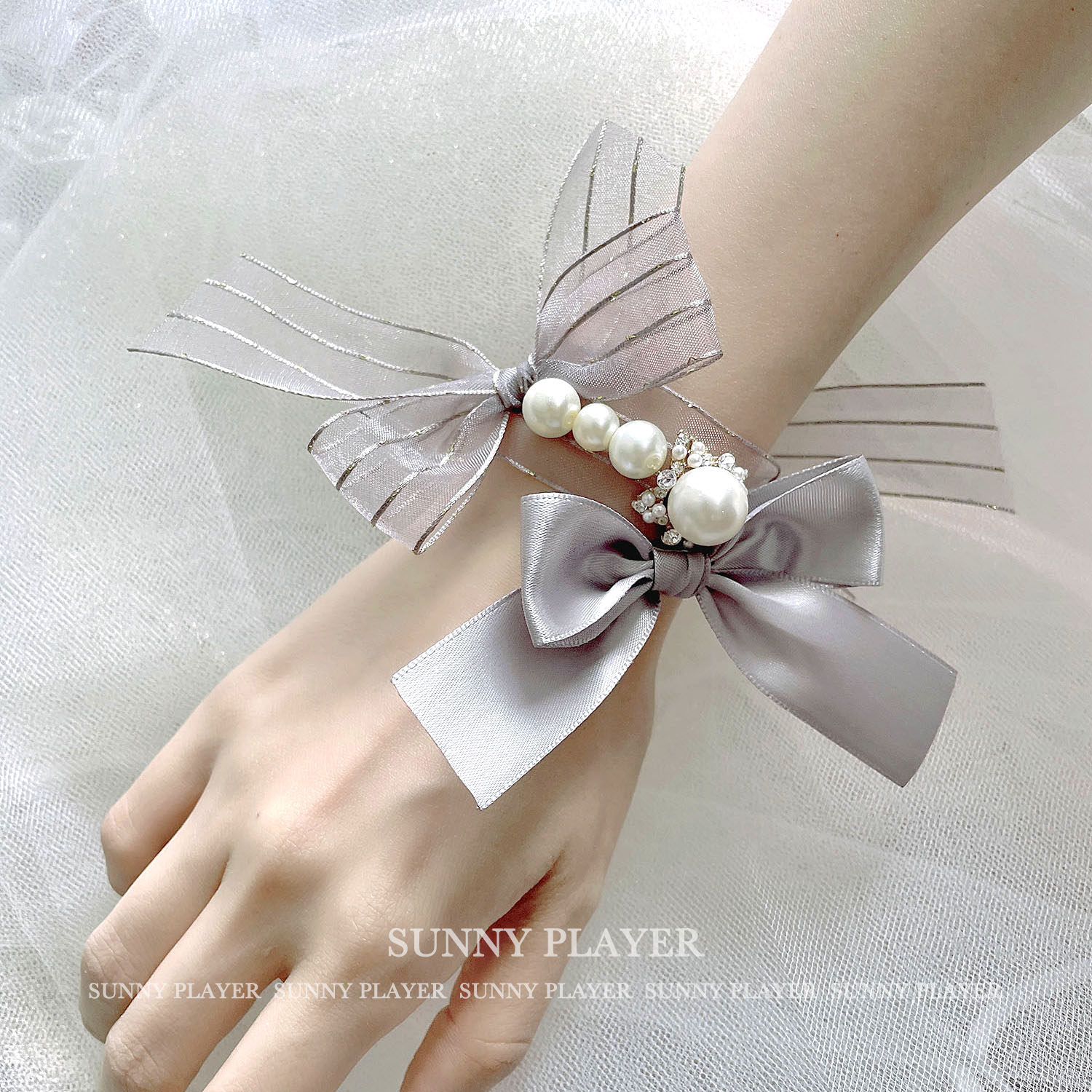 Wrist Flower Bridesmaid Wedding Wedding Wedding Brief Josen Ensemble Superfairy Grey Champagne Sisters Bracelet Flowers