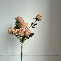 Brides hand touts flower photo props mini meritocratic simulation bouquet retro to make old rose-ins wind brigade patting certificate