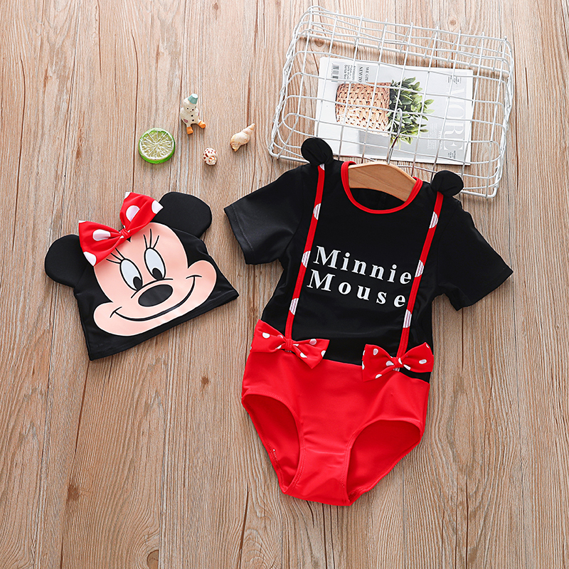 Minnie Mickey Người mẫu ba chiều trẻ em gái mặc đồ bơi nam và nữ dễ thương áo tắm một mảnh - Bộ đồ bơi của Kid đồ bơi trẻ em nữ 10 tuổi