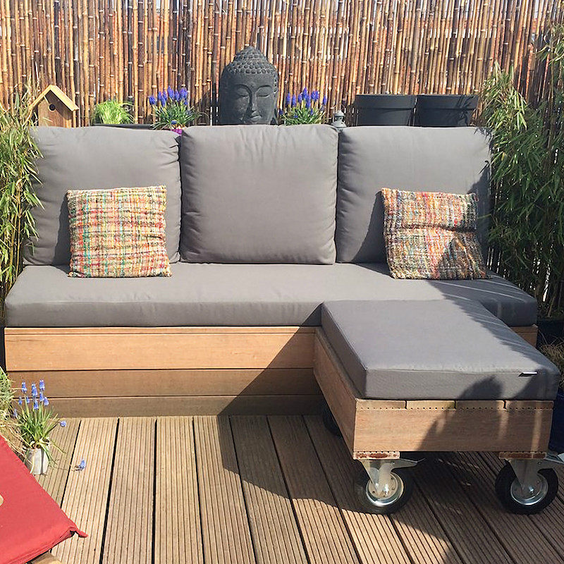 Customized outdoor courtyard pool reclining outside leak sofa rattan cushion high density plus hard waterproof long sponge cushion