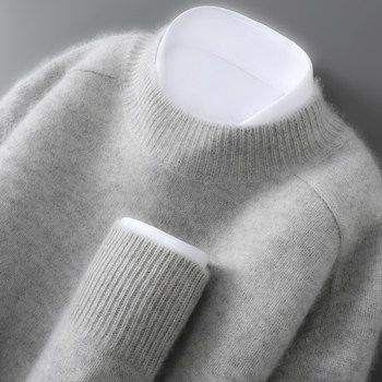 100% pure wool sweater men's half turtleneck thickened sweater 100% pure wool sweater men's half turtleneck thickened sweater