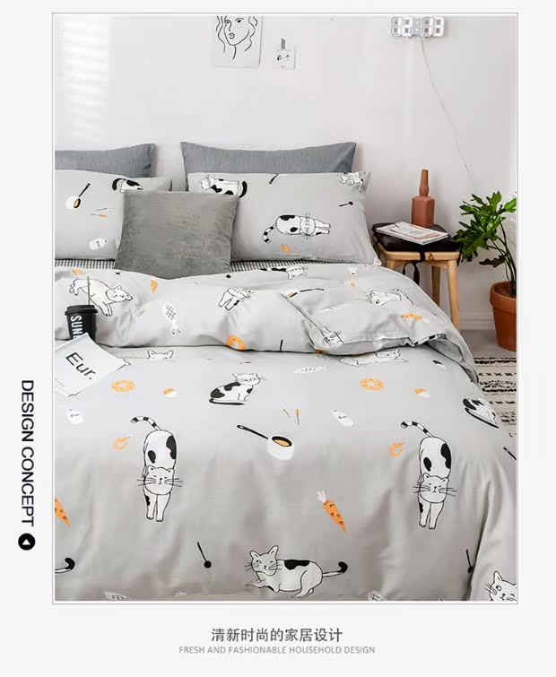 Jane Eyre cotton bốn mảnh cotton lưới bốn mảnh màu đỏ rung cùng một đoạn nhỏ chăn tươi ký túc xá sinh viên - Bộ đồ giường bốn mảnh chăn ga gối đệm đẹp