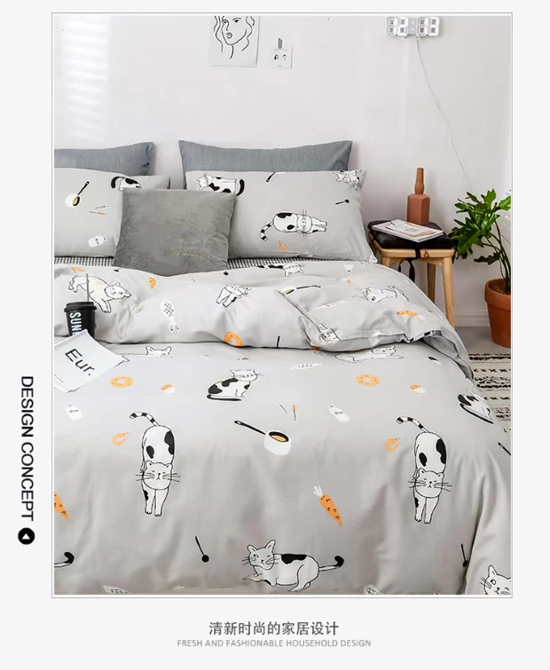 Jane Eyre cotton bốn mảnh cotton lưới bốn mảnh màu đỏ rung cùng một đoạn nhỏ chăn tươi ký túc xá sinh viên - Bộ đồ giường bốn mảnh