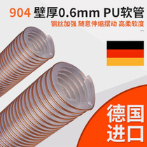 German polyester polyurethane PU compressed copper-coated steel wire reinforced transparent food grade industrial hose hot sale