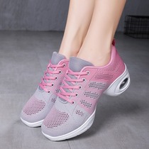 2021 summer new square dance womens shoes single net breathable adult dance shoes soft sole comfortable casual dance shoes tide