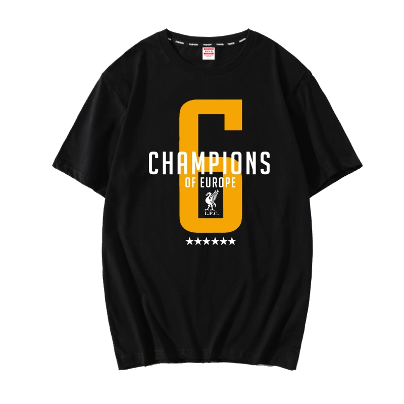Liverpool Champions League phiên bản cuối cùng lưu niệm t-shirt Madrid ngắn tay áo jersey 1819 mô hình nam và nữ ngắn tay đi qua thủy triều - Áo phông thể thao áo tank top gym