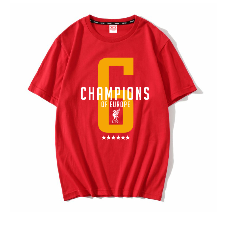 Liverpool Champions League phiên bản cuối cùng lưu niệm t-shirt Madrid ngắn tay áo jersey 1819 mô hình nam và nữ ngắn tay đi qua thủy triều - Áo phông thể thao áo thun tập gym nữ