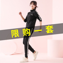 Sports suit women summer 2021 new leisure spring and autumn age fashion junior high school students two sets of trendy brand sportswear