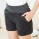 Quần short len ​​cao eo nữ mặc mùa thu đông mặc quần da mỏng, quần thun có lưng thun rộng size lớn legging legging rộng quần sọt nữ