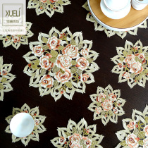 Western mat coaster Fabric embroidery Nordic light luxury Chinese American round table mat Decorative mat Disc mat Mountain rose