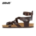 Dép quai nón của Devo / dép nam mùa hè Birkenstock Giày đế bệt La Mã Giày đế xuồng châu Âu và châu Mỹ 27906 - Sandal Sandal