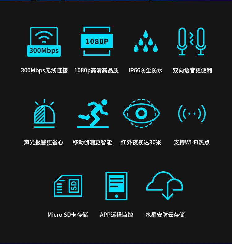 Сетевая IP камера 水星网络摄像头无线wifi监控器 家用室内室外防雨手机远程1080p高清声光报警户外防水夜视 mipc271 MERCURY