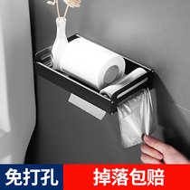 Toilet tissue box toilet rack-free storage paper roll paper multifunctional washcloth tissue rack