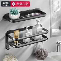 Toilet rack space aluminum wall-mounted non-perforated bathroom toilet toilet double storage rack