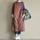 Literary style pure cotton loose two-color long pure cotton robe sweatshirt C153A