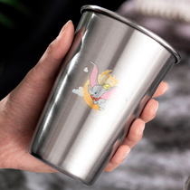 304 stainless steel metal beer cup large anti - fall cup restaurant household in red and high color water cup cold drink