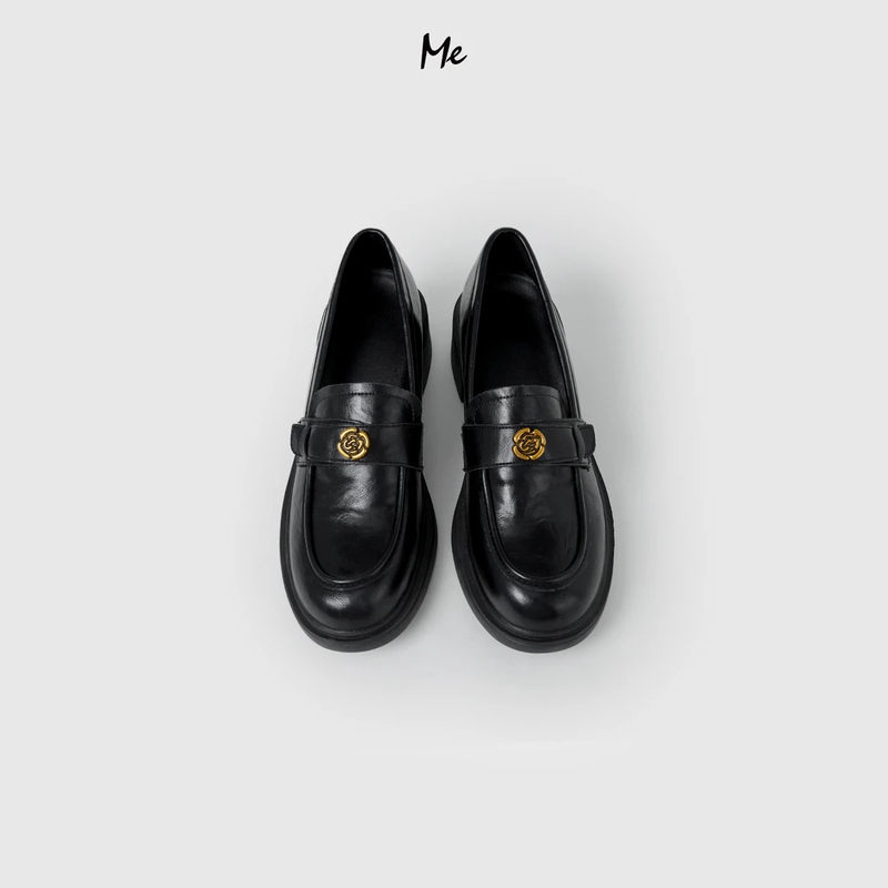 Me【Camellia Penny Shoes】Luxury Brand Style Chunky Heel Non-Slip Wear-Resistant Elegant Fashion Versatile Shoes Meha1533