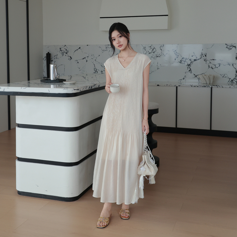 Me【Harp Dress】2026 Summer New Acetate Modal Heavy Pleated Slimming Elegant Little Chanel Dress