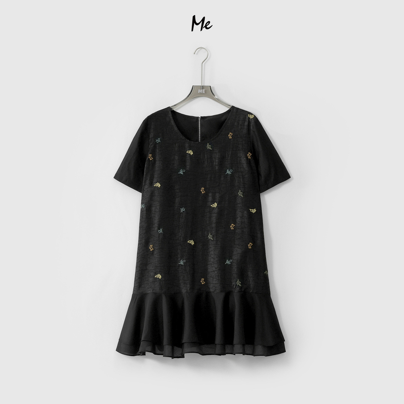 Lao Yang's Private Collection/Xiangyun Silk Embroidered Dress 100% Mulberry Silk High-End Black Silk Dress for Women New Style Lao Yang's Private Collection/Xiangyun Silk Embroidered Dress 100% Mulberry Silk High-End Black Silk Dress for Women New Style