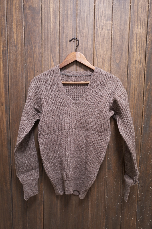 Brand new Swedish military version M39 40s Tuily-blue grey V collar coarse wool line sweater old stock-Taobao