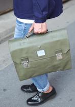 Swiss Army Edition Portable Waterproof Multipurpose PU briefcase Gray-green riri zipper