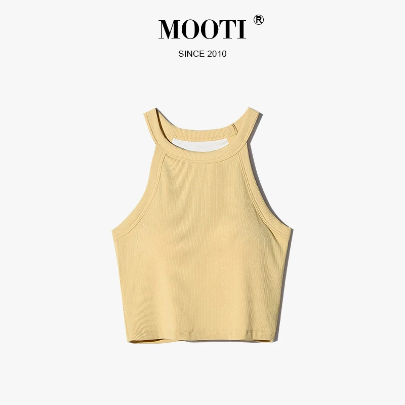 Топ (MOOTI) короткий трёхслойный с чашками, укороченный бюстгальтер, реглан-спинка, разные цвета
