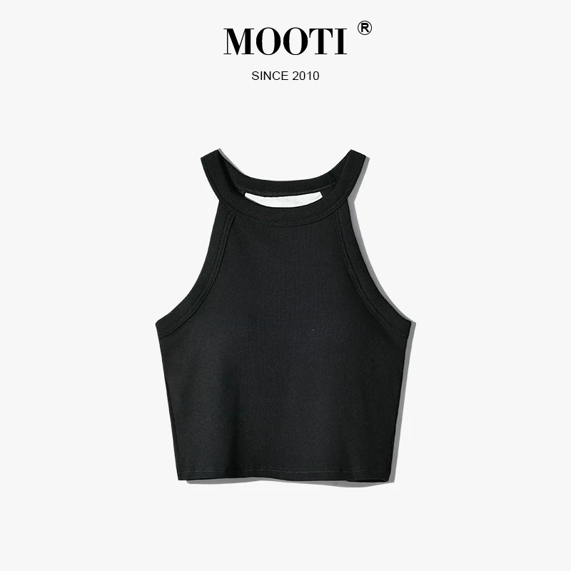 Топ (MOOTI) короткий трёхслойный с чашками, укороченный бюстгальтер, реглан-спинка, разные цвета