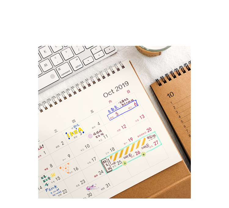 2019 đơn giản ins gió sáng tạo lịch bàn làm việc kế hoạch máy tính xách tay notepad trang trí máy tính để bàn lịch văn phòng dễ thương - Trang trí nội thất trang trí sân thượng