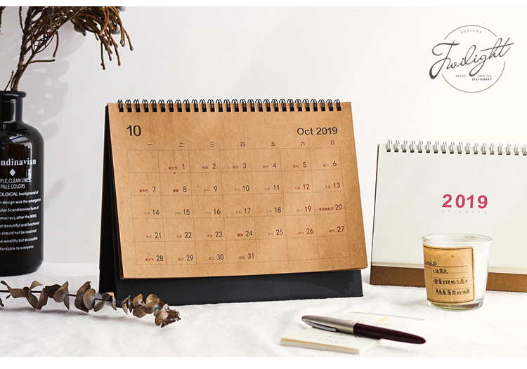 2019 đơn giản ins gió sáng tạo lịch bàn làm việc kế hoạch máy tính xách tay notepad trang trí máy tính để bàn lịch văn phòng dễ thương - Trang trí nội thất trang trí sân thượng
