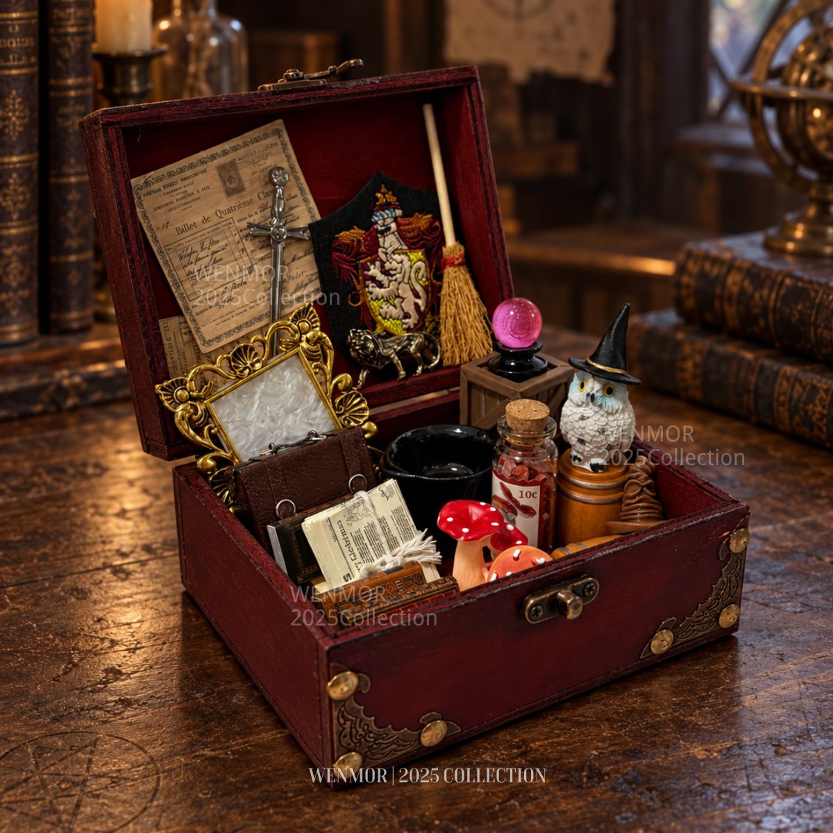 Harry Potter Gryffindor Luggage Miniature Display Case for Entryway Cabinets, Gryffindor Children's Photography Props, Party Decorations