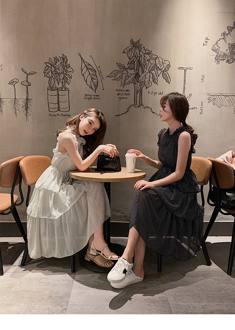 VK旗艦店 韓系波點蛋糕裙子仙女無袖洋裝