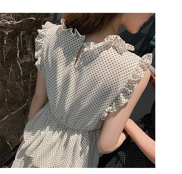VK旗艦店 韓系波點蛋糕裙子仙女無袖洋裝